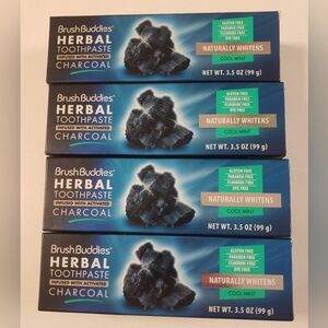 4-pack of Brush Buddies Herbal Toothpaste Infused With Activated Charcoal